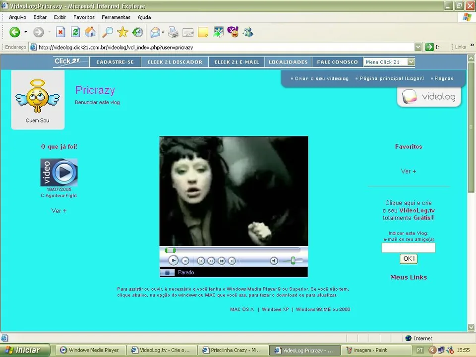 Captura de uma interface inicial do Videolog no endereço videolog.click21.com.br